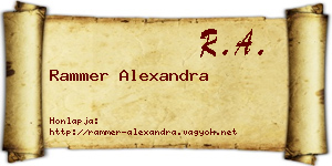 Rammer Alexandra névjegykártya